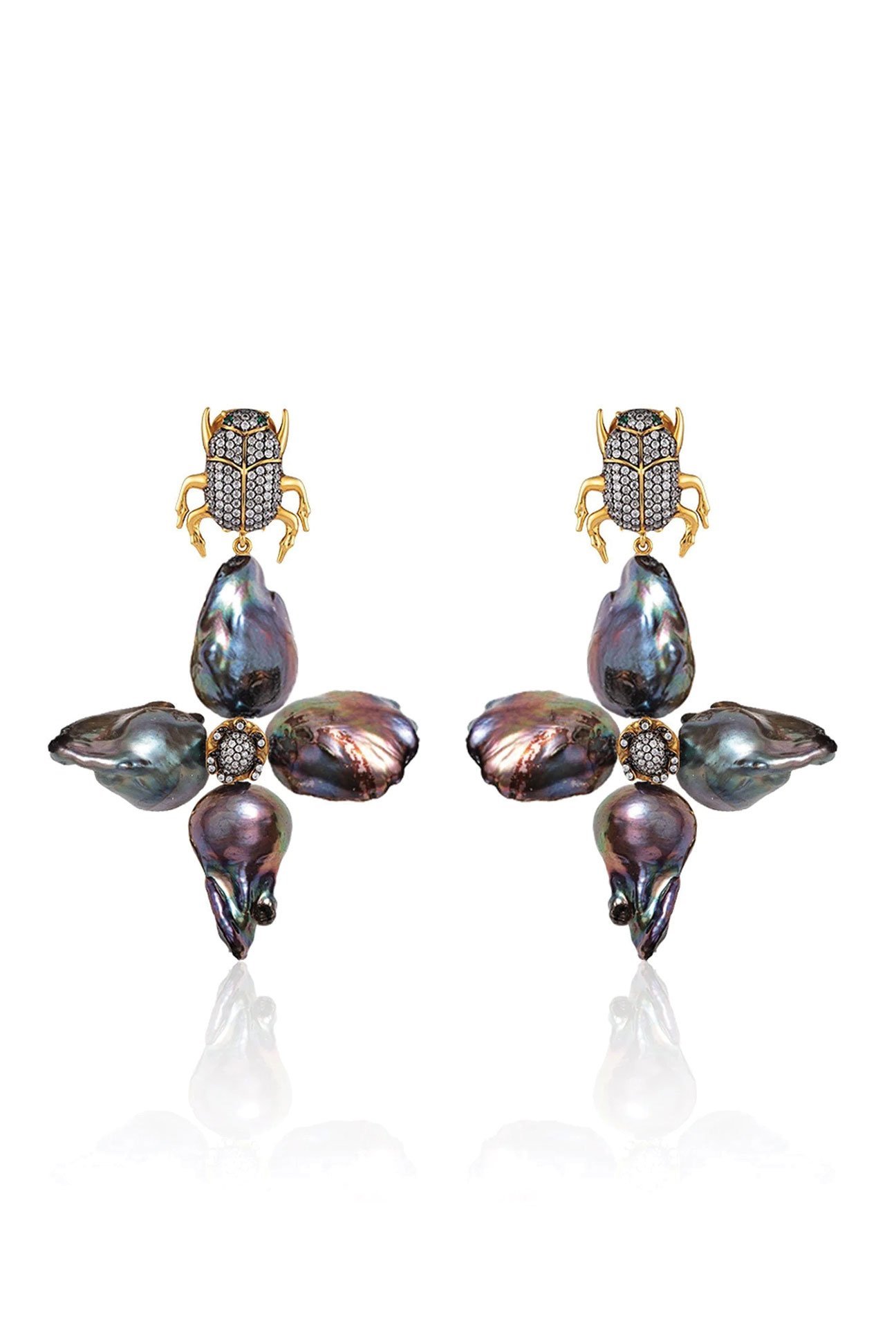 Scarab Bund Black Earrings