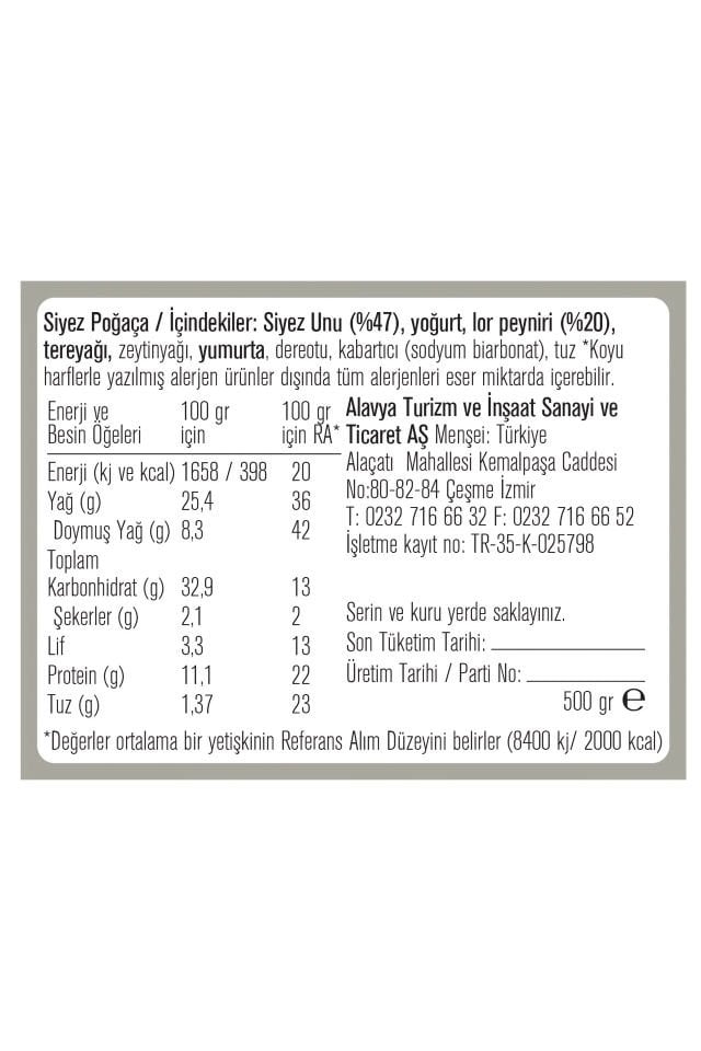 Alavya Siyez Poğaça Çökelekli