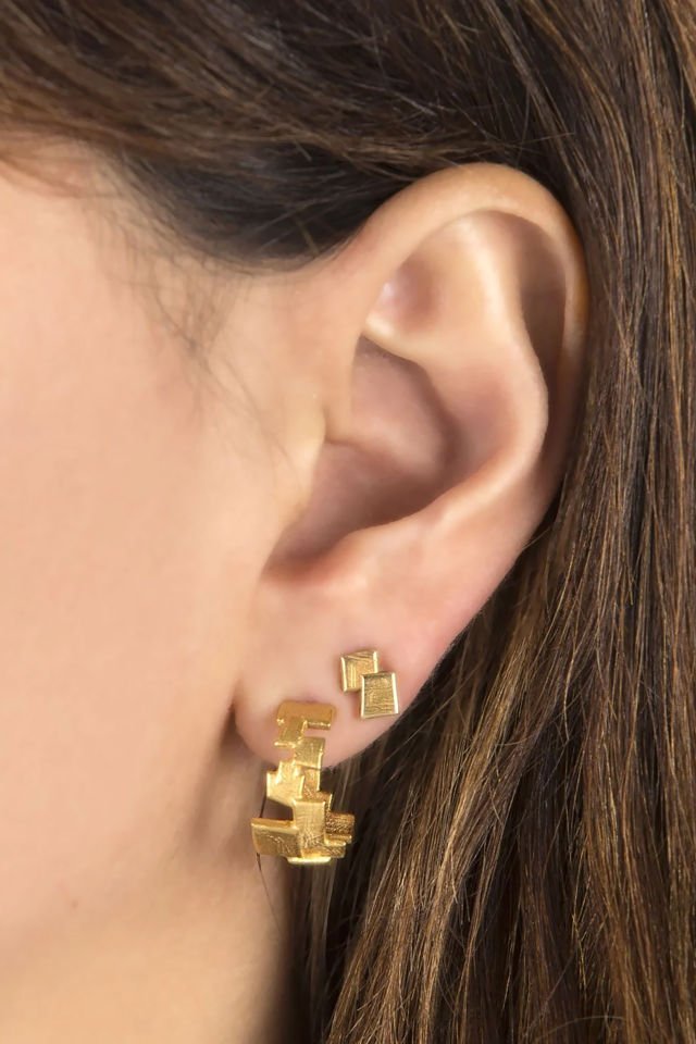 İkili Küçük Mozaik Küpe