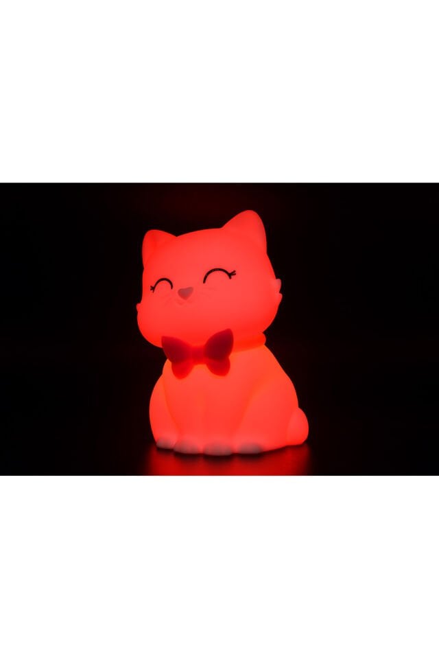 Silikon Gece Lambası Beyaz Kedi