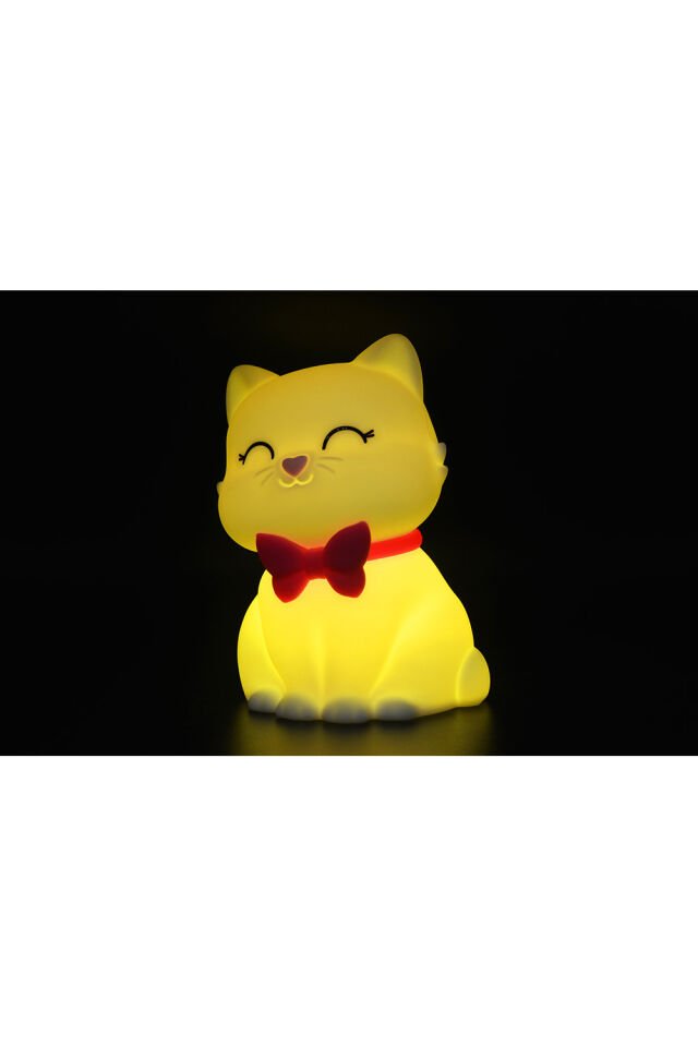 Silikon Gece Lambası Beyaz Kedi