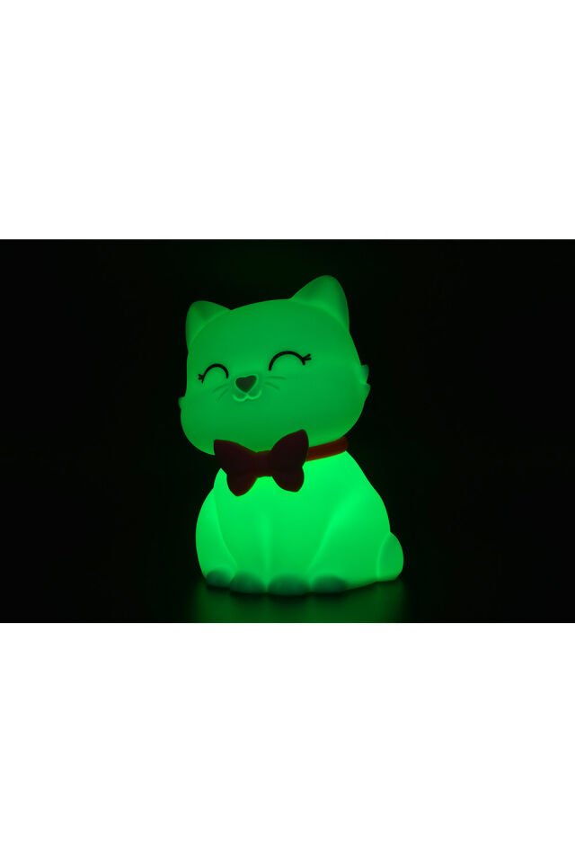 Silikon Gece Lambası Beyaz Kedi