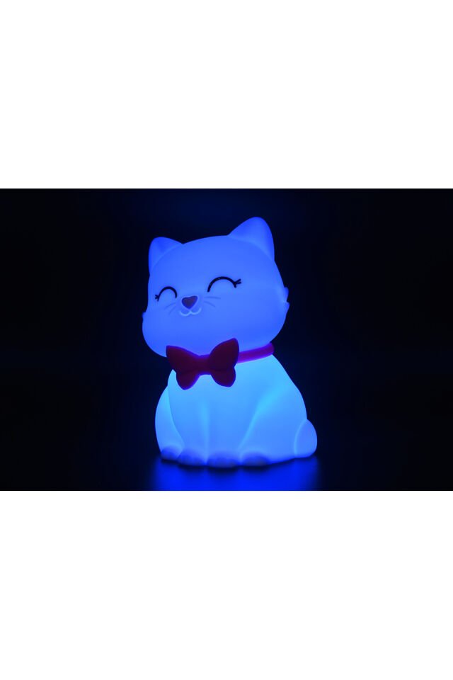 Silikon Gece Lambası Beyaz Kedi