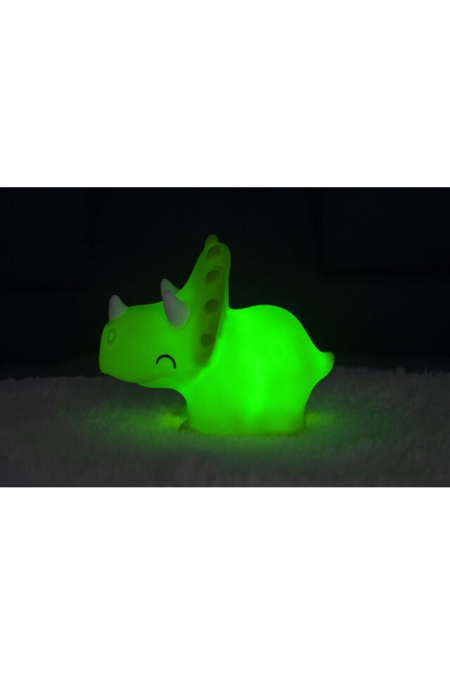 Silikon Gece Lambası Triceratops Pembe