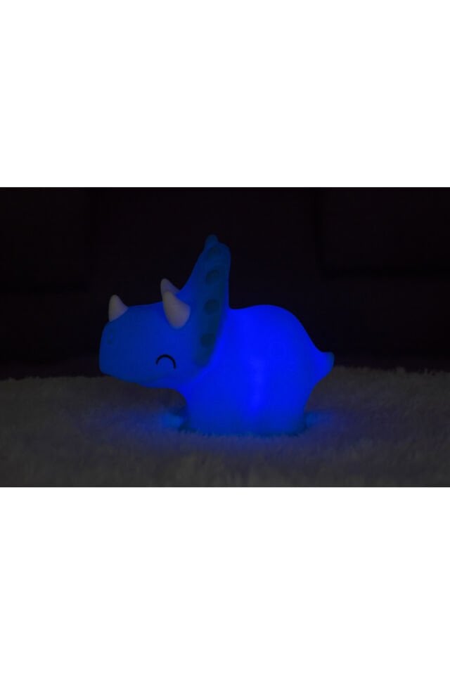 Silikon Gece Lambası Triceratops Pembe