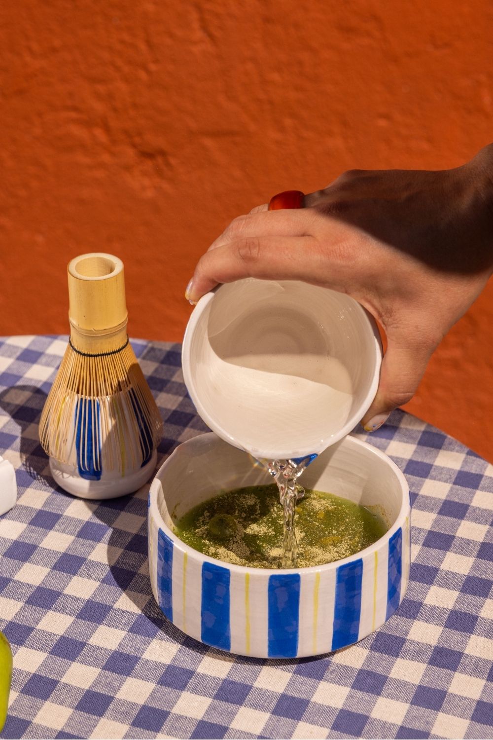 Matcha Seti Kobalt Çizgili