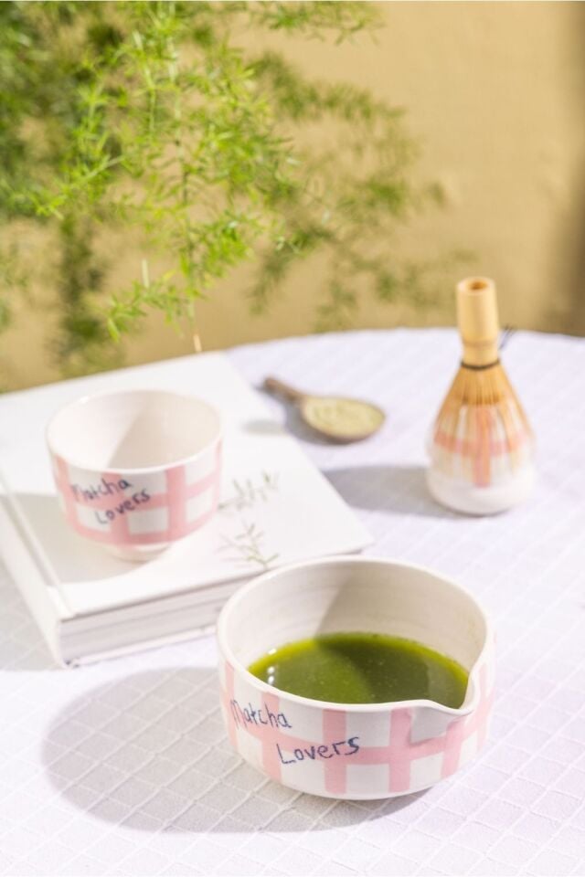 Matcha Seti Pembe Kareli