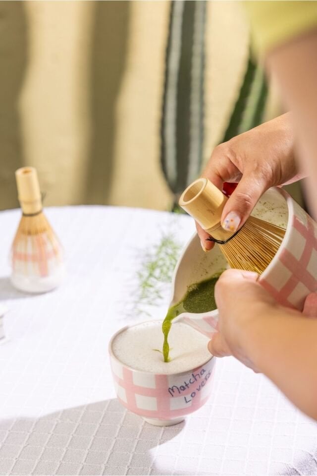 Matcha Seti Pembe Kareli