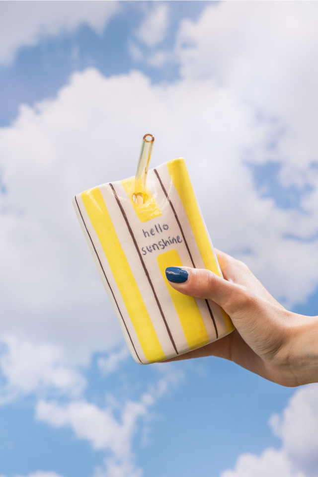 Çizgili Soğuk İçecek Kupa Seti 3'lü