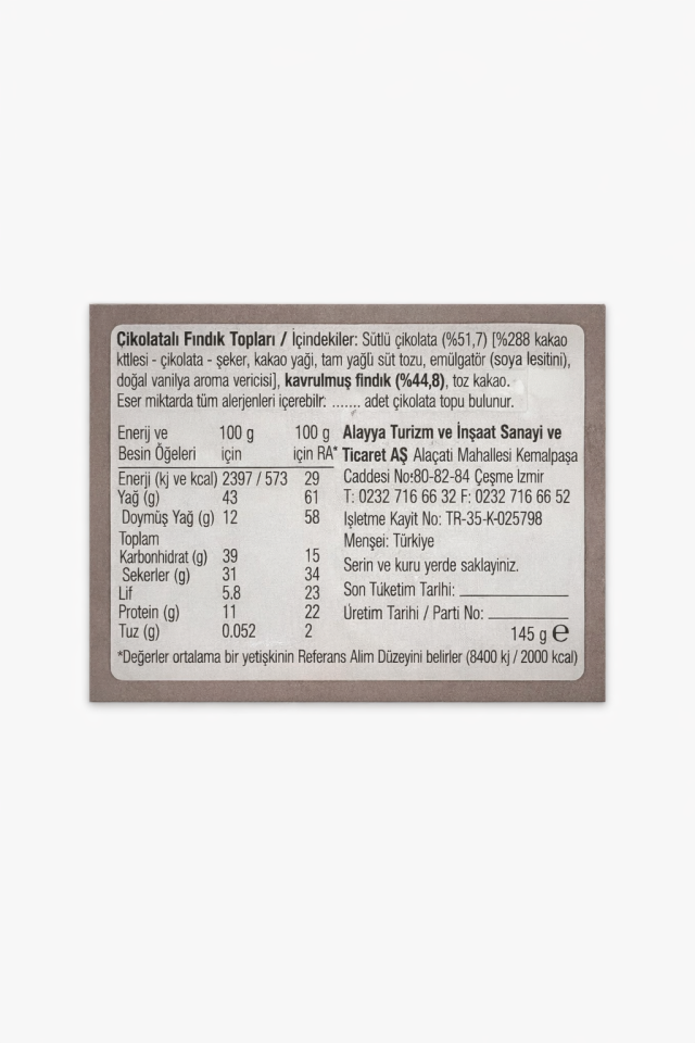 Çikolatalı Fındık Topları