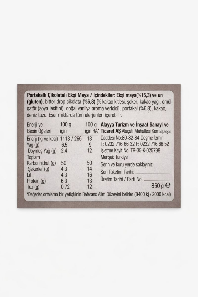 Portakallı Çikolatalı Ekşi Maya Ekmek