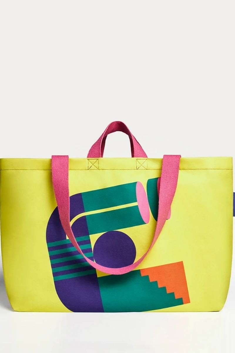 Sarı & İndigo Kanvas Çanta