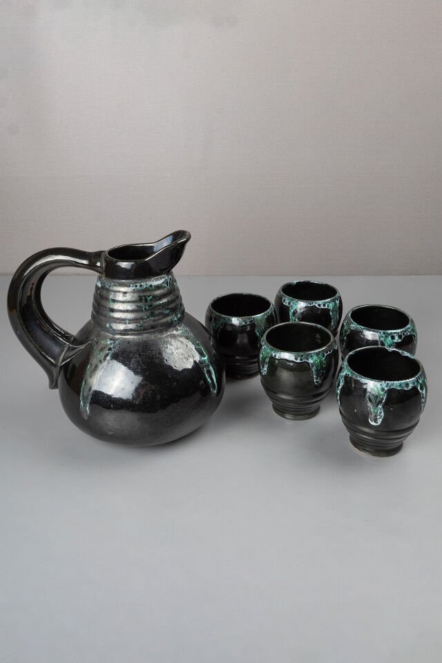 Lava Seramik Sürahi ve Bardakları