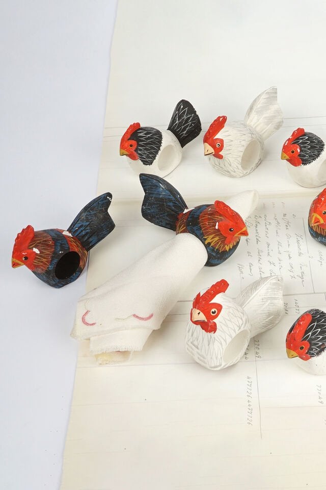 Horoz ve Tavuk Peçete Halkaları