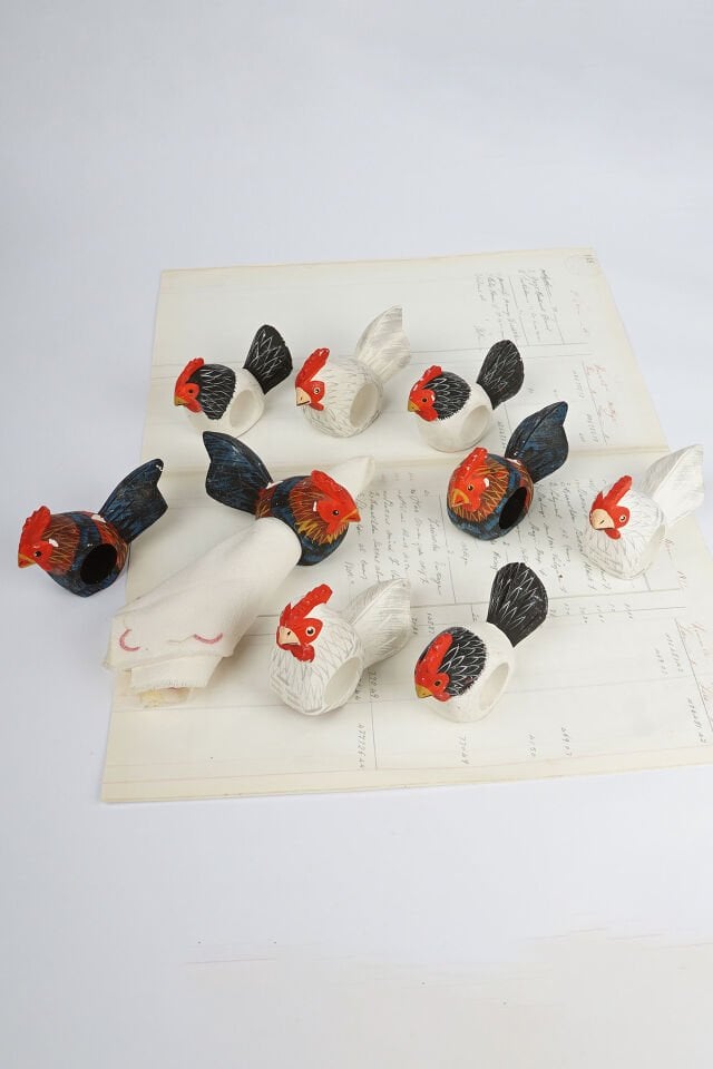 Horoz ve Tavuk Peçete Halkaları