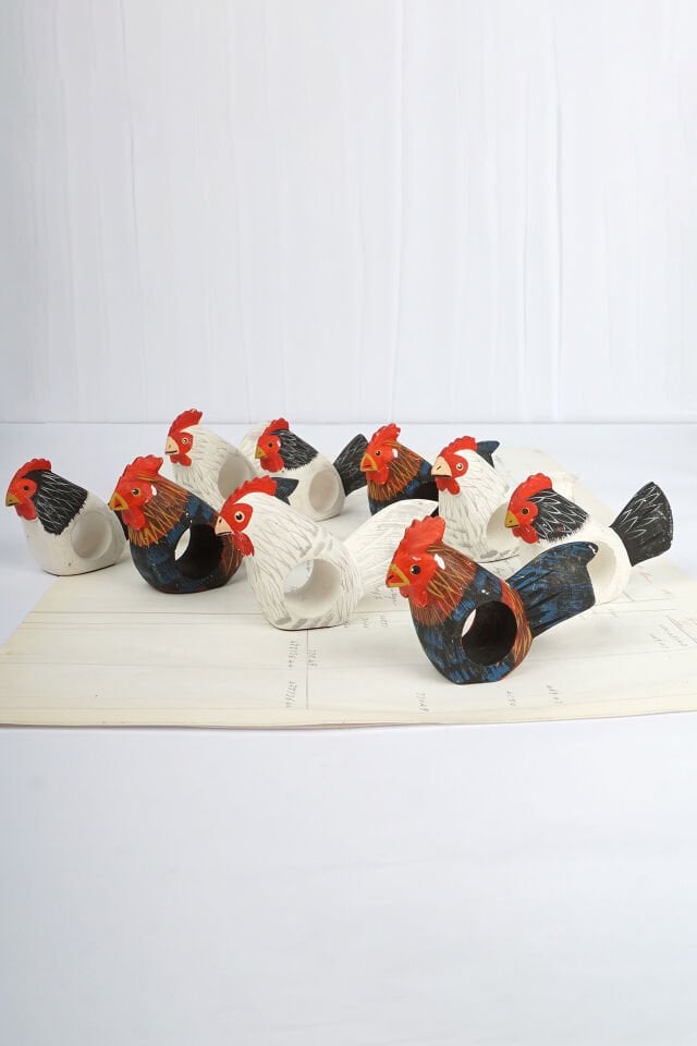 Horoz ve Tavuk Peçete Halkaları