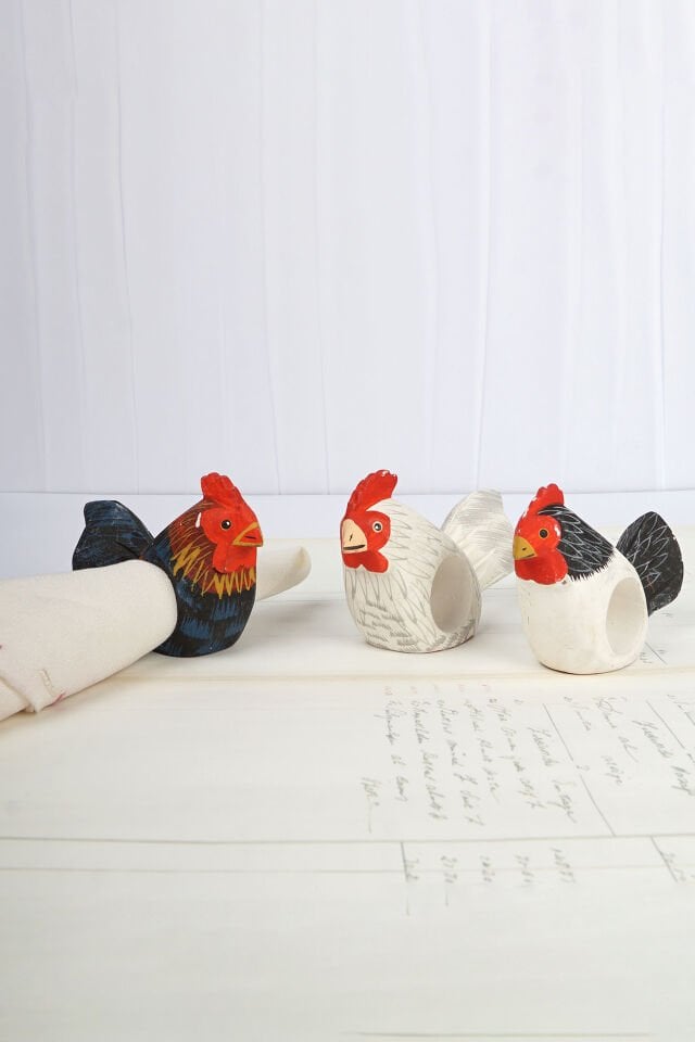 Horoz ve Tavuk Peçete Halkaları