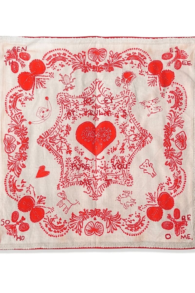 Kırmızı Lovefold Bandana - Pet + İnsan Aksesuarı