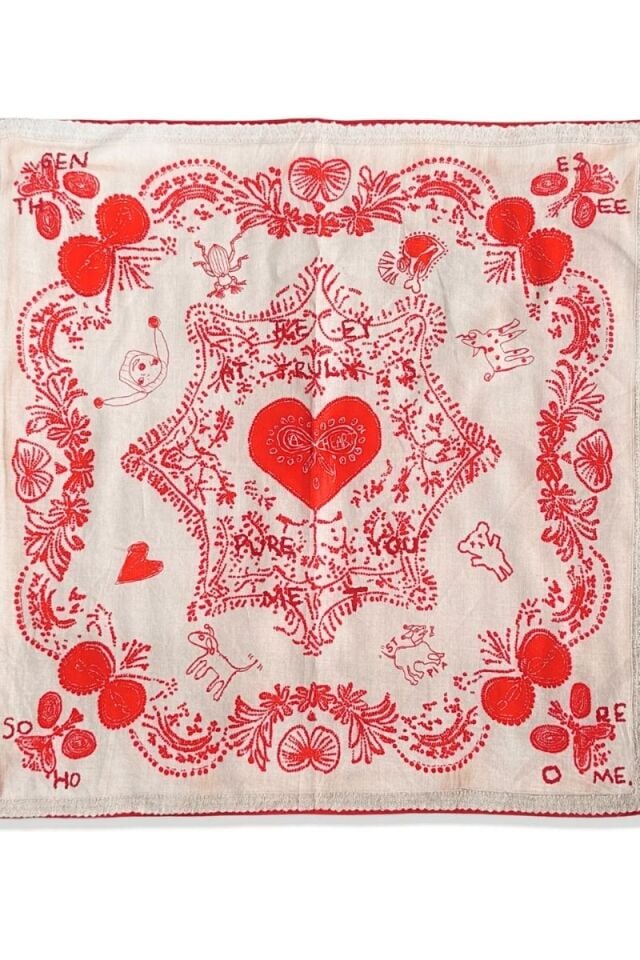 Kırmızı Lovefold Bandana - Pet + İnsan Aksesuarı