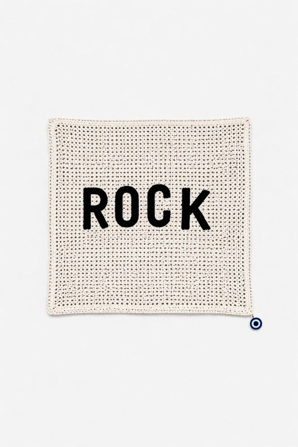 Rock Yazılı El İşi Dantel Örtü