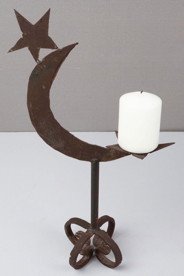 Ay Yıldızlı Ferforje Mumluk