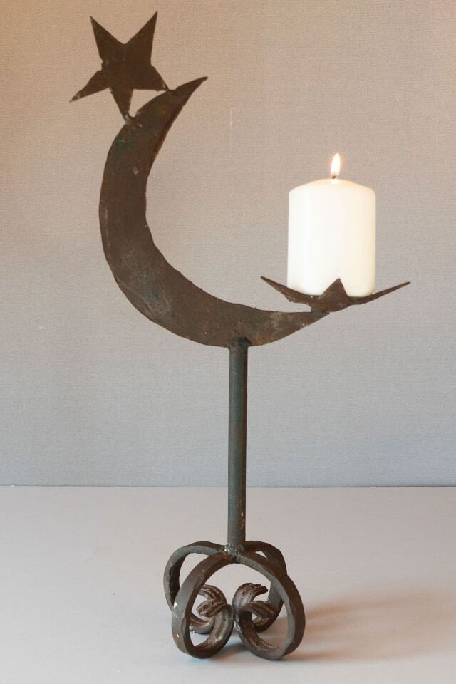 Ay Yıldızlı Ferforje Mumluk