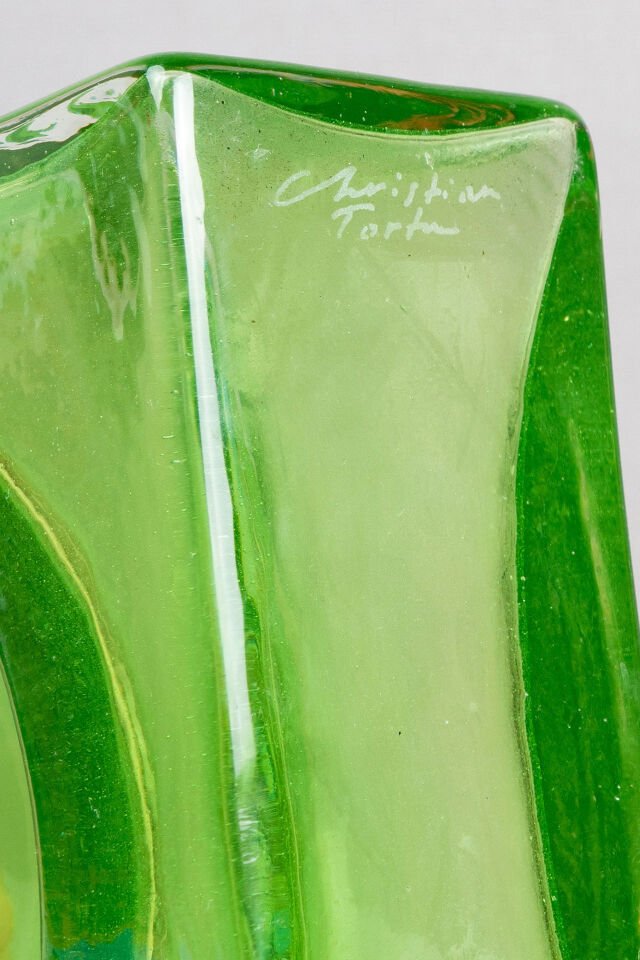 Christian Tortu Yeşil Cam Vazo