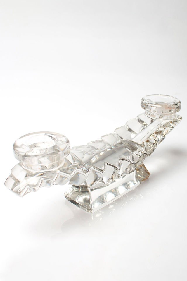 Çiftli Cam Art Deco Şamdan