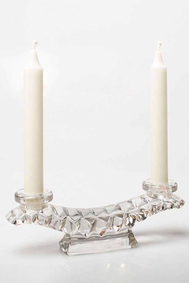 Çiftli Cam Art Deco Şamdan