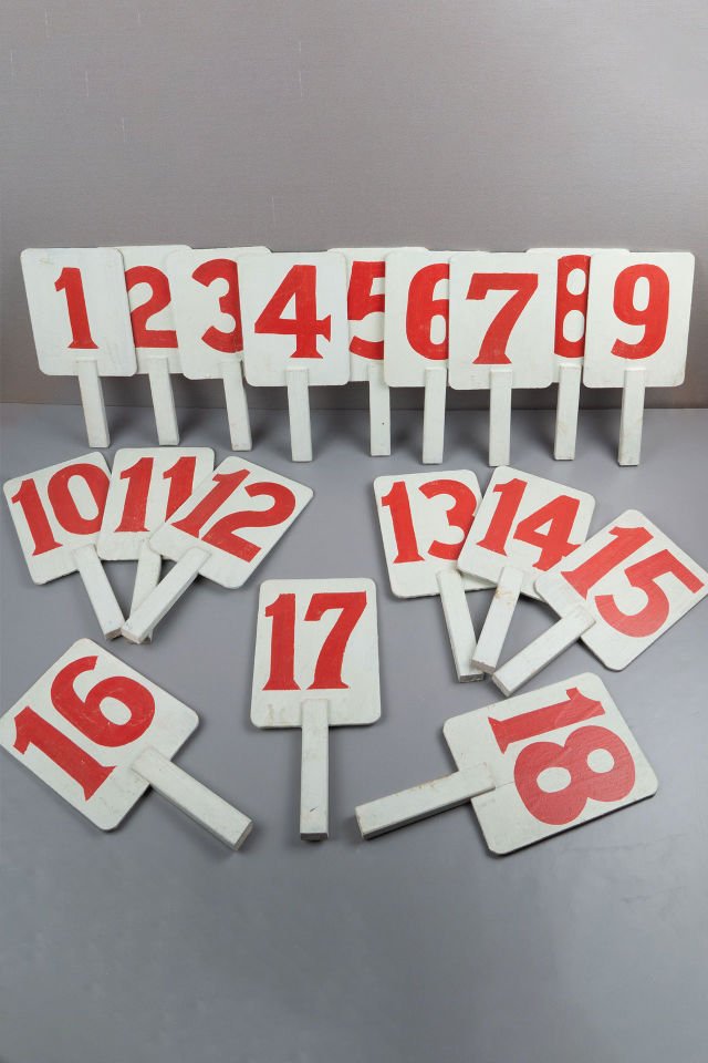 18 Adet Müzayede Pey Numaraları Seti