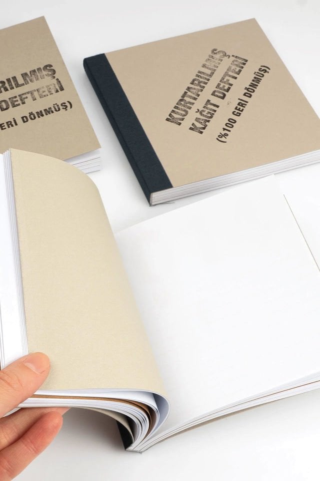 Kurtarılmış Kağıt Defteri - Gri