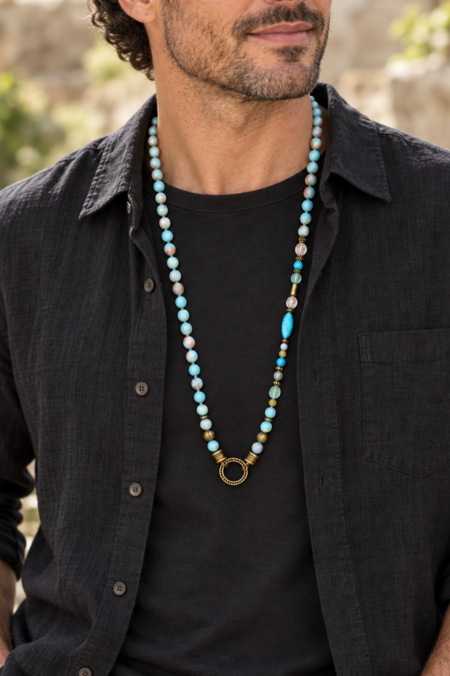 Aqua Terra Jasper Taşlı Gözlük Kolyesi