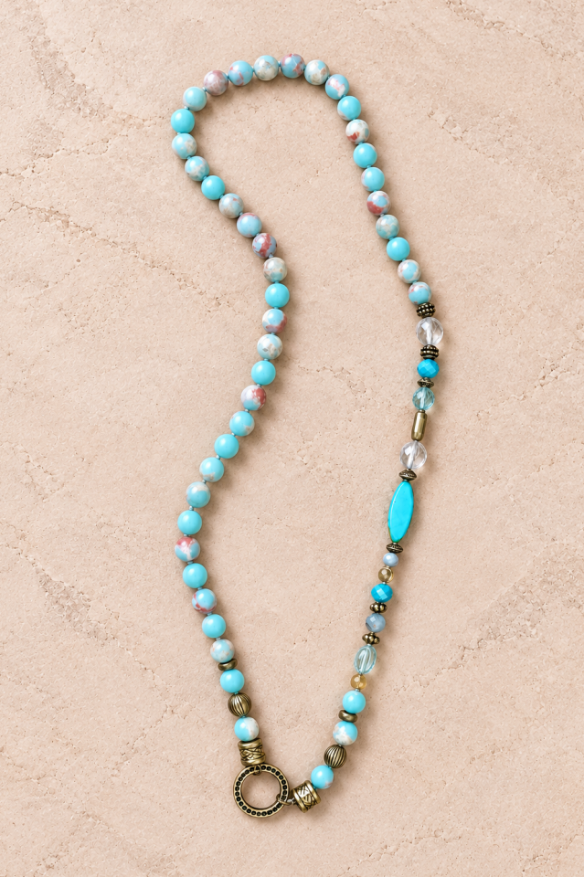 Aqua Terra Jasper Taşlı Gözlük Kolyesi