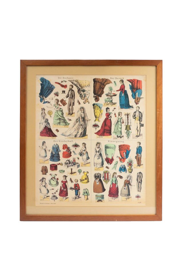 Victorian Giysileri Kağıt Bebek İllüstrasyonları