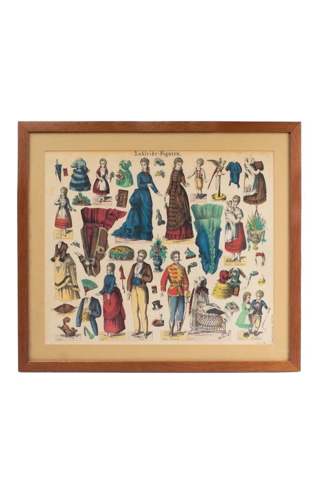 Victorian Giysileri Kağıt Bebek İllüstrasyonları