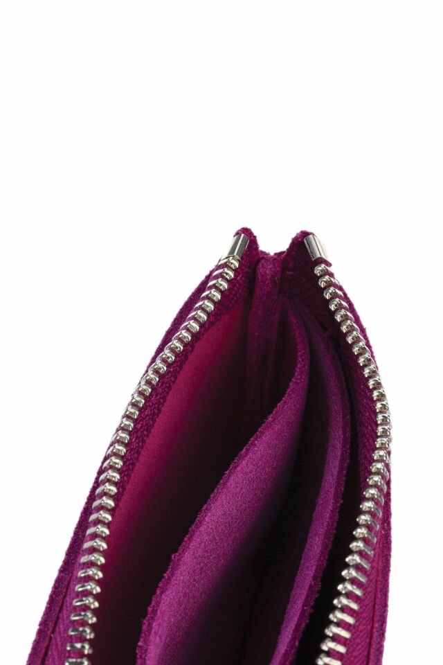 Süet Fuşya Cüzdan