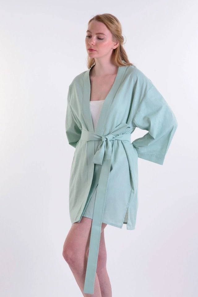Pineapples Linen Kimono